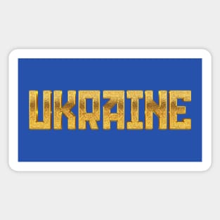 Ukraine / Solidarity Gold Typography Design Sticker